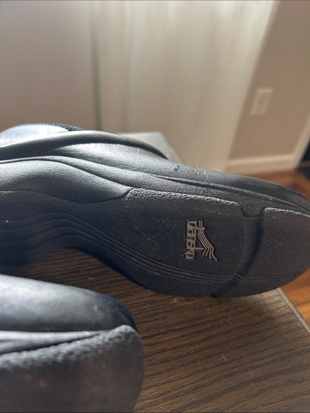 Dansko Non Slip Black Leather Slip-On Clogs View 6